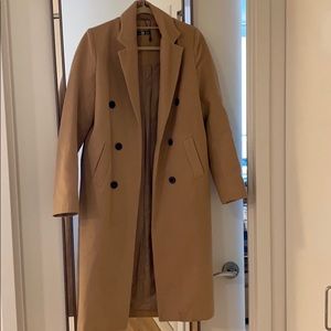 Coat from Boohoo in cream/tan